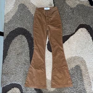 Brown Corduroy Flared Pants